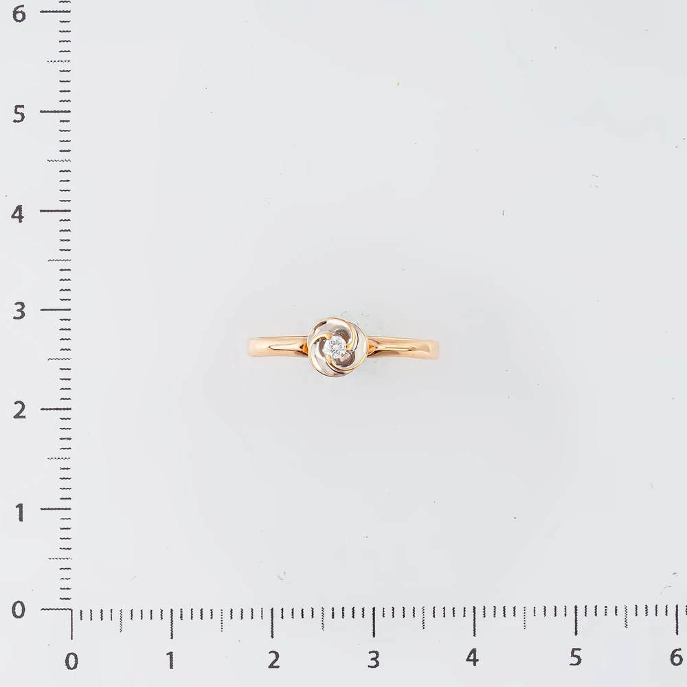 Кольцо с бриллиантом из красного золота 585 пробы