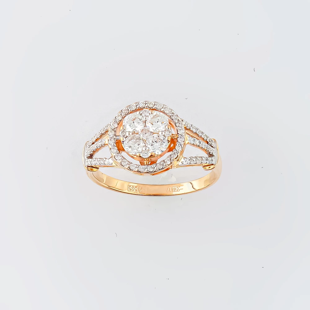 Кольцо с бриллиантом из красного золота 585 пробы