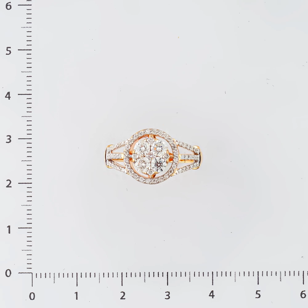 Кольцо с бриллиантом из красного золота 585 пробы