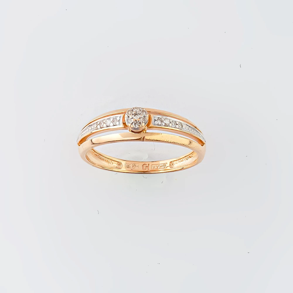 Кольцо с бриллиантом из красного золота 585 пробы