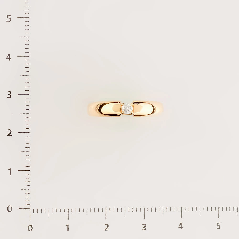 Кольцо с бриллиантом из красного золота 585 пробы