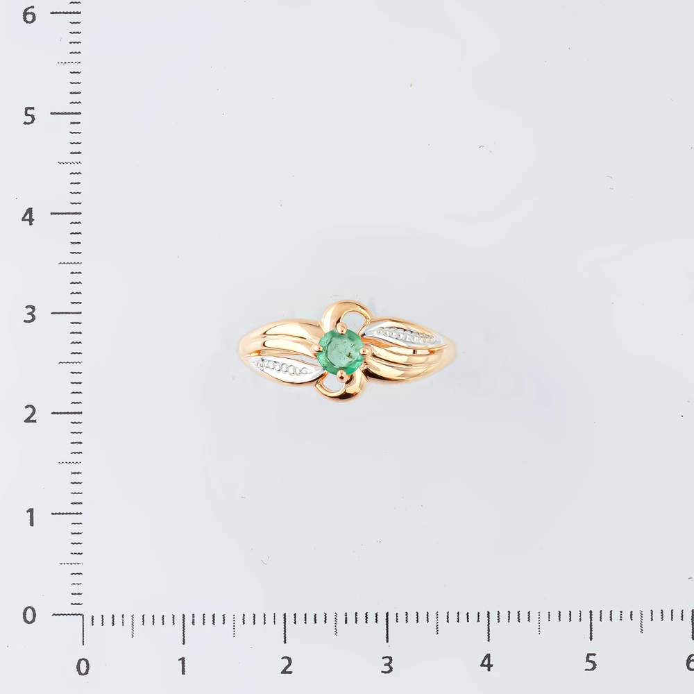 Кольцо с изумрудом из красного золота 585 пробы