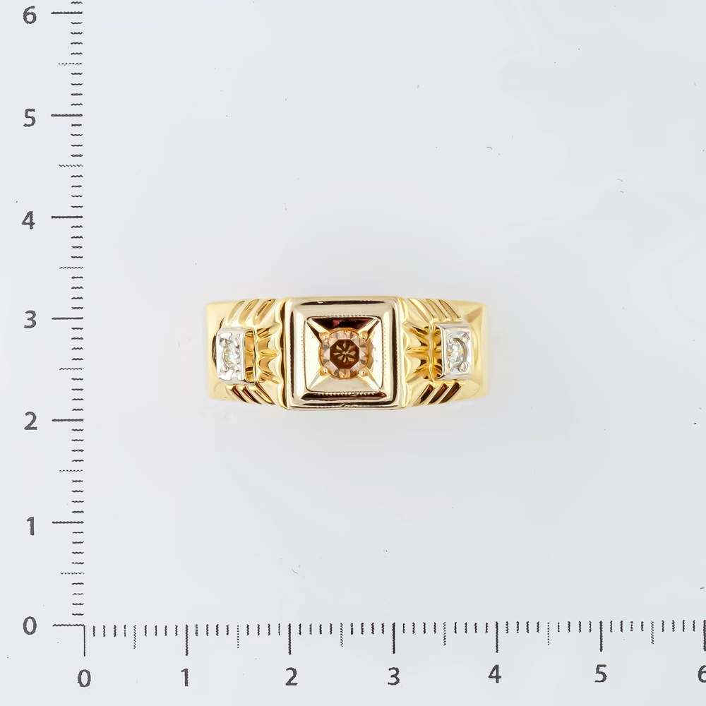 Кольцо с бриллиантом из желтого золота 585 пробы