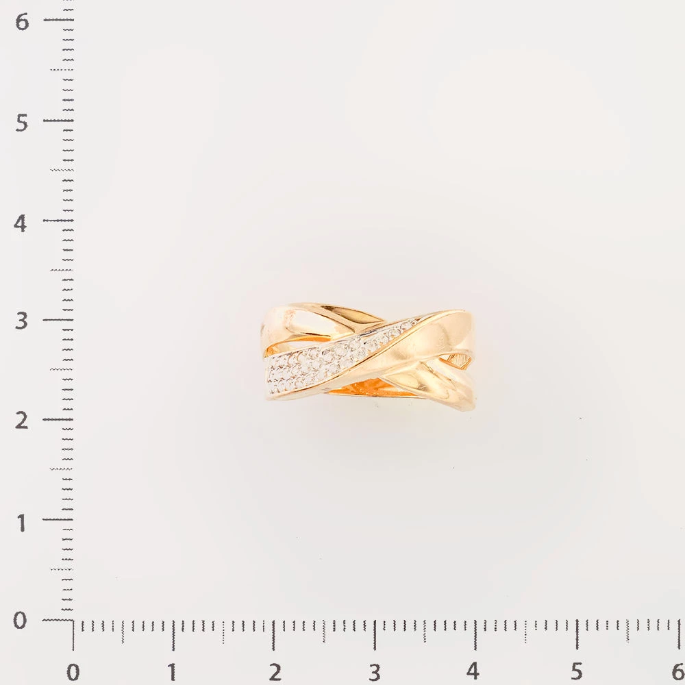 Кольцо с фианитом из красного золота 585 пробы