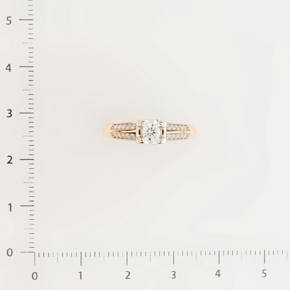 Кольцо с бриллиантом из красного золота 585 пробы