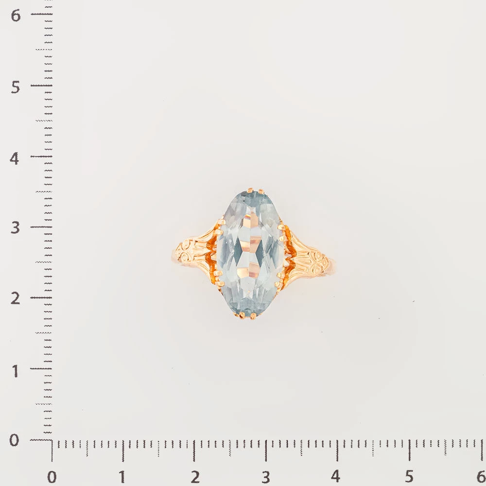 Кольцо с фианитом из красного золота 583 пробы