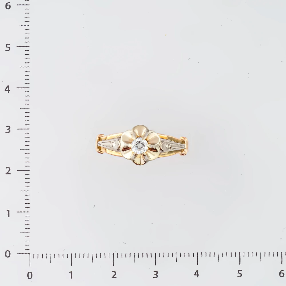 Кольцо с бриллиантом из красного золота 583 пробы