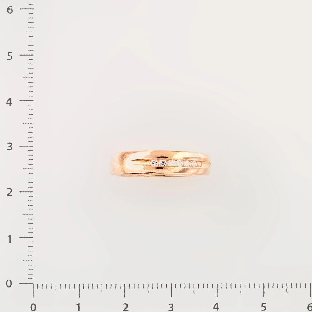 Кольцо с фианитом из красного золота 585 пробы