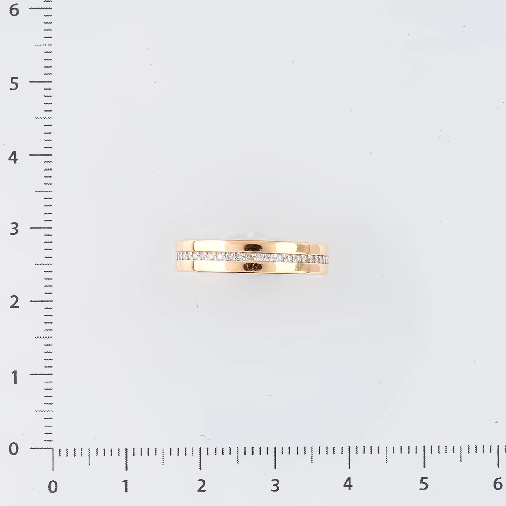 Кольцо с бриллиантом из красного золота 585 пробы