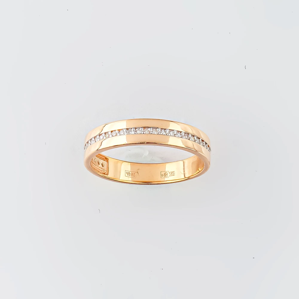 Кольцо с бриллиантом из красного золота 585 пробы