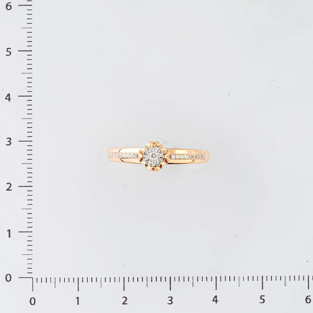 Кольцо с бриллиантом из красного золота 585 пробы