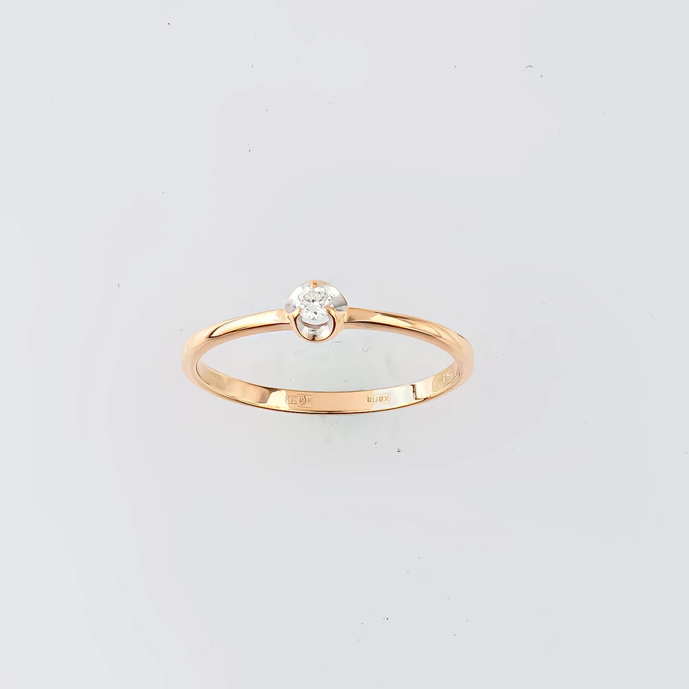 Кольцо с бриллиантом из желтого золота 585 пробы