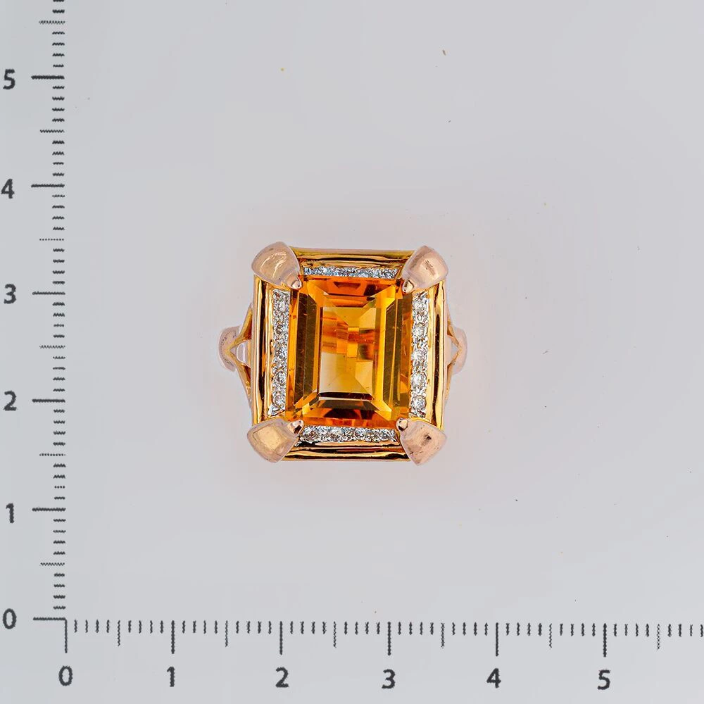 Кольцо с ситаллом из красного золота 585 пробы