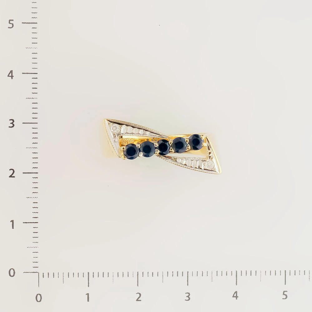 Кольцо с сапфиром из желтого золота 585 пробы