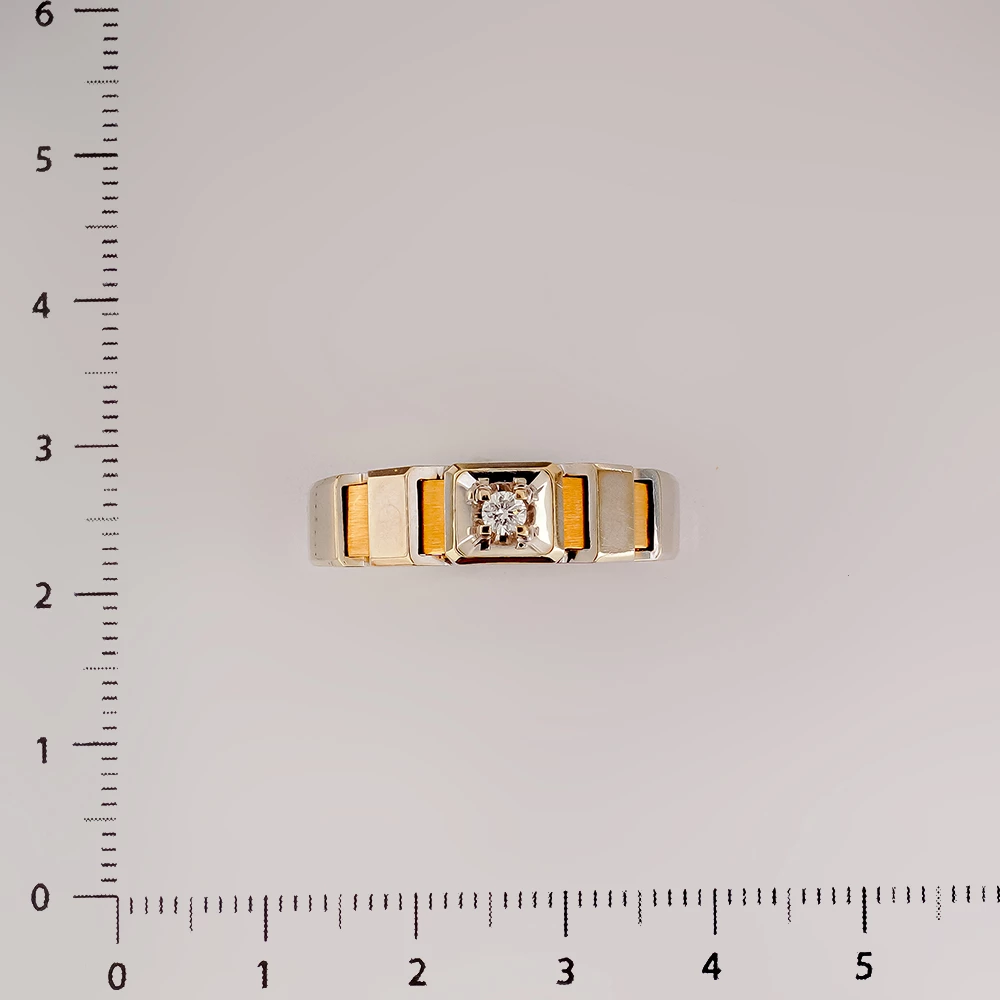 Кольцо с бриллиантом из белого золота 750 пробы