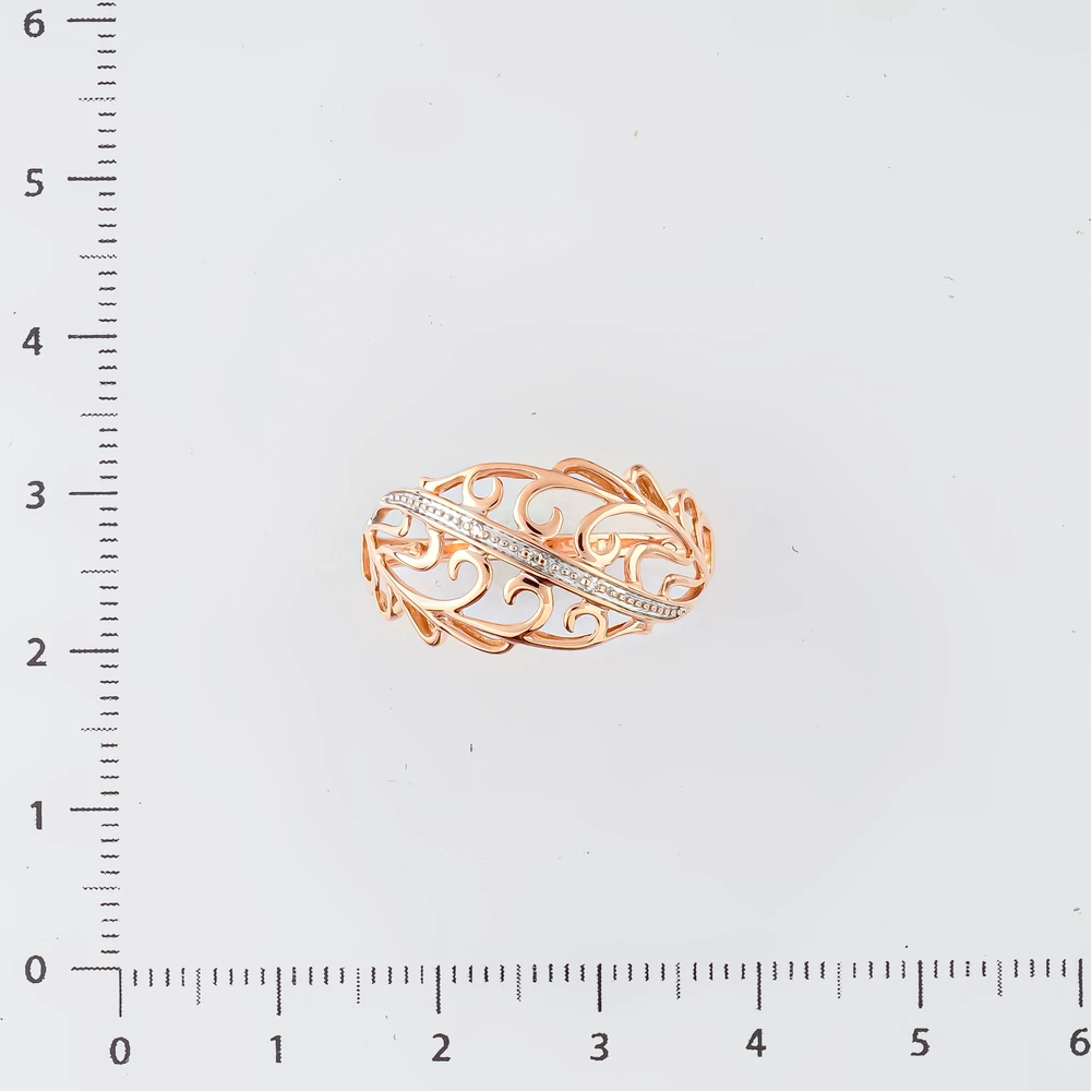 Кольцо с бриллиантом из красного золота 585 пробы