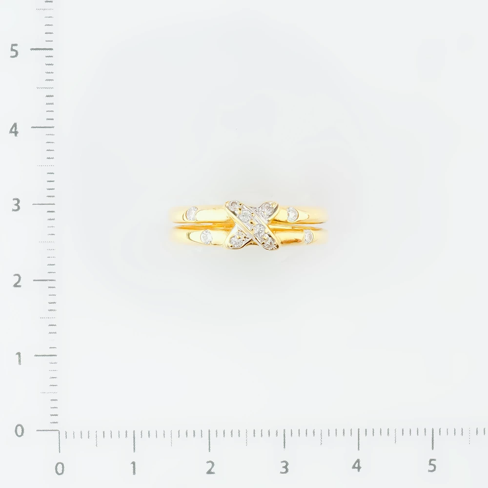 Кольцо с фианитом из желтого золота 585 пробы