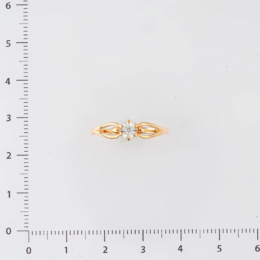 Кольцо с бриллиантом из красного золота 585 пробы