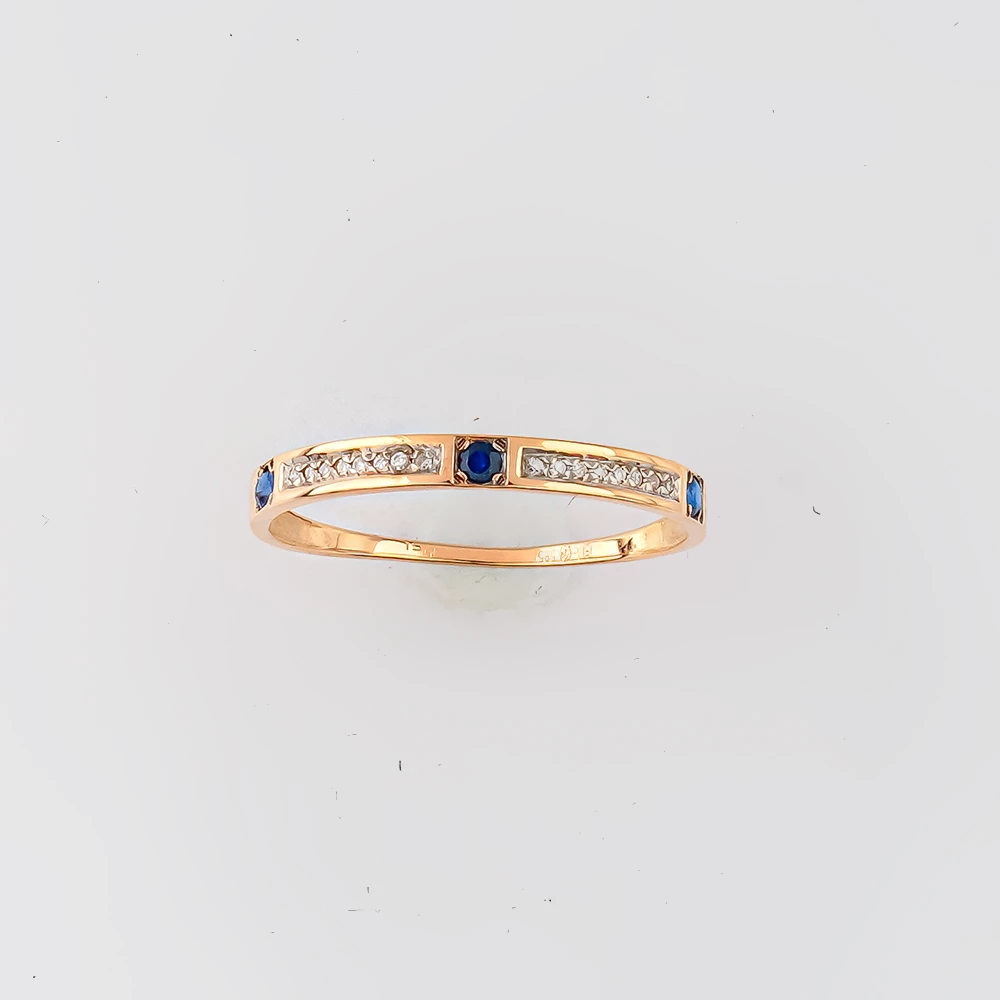 Кольцо с сапфиром из красного золота 585 пробы