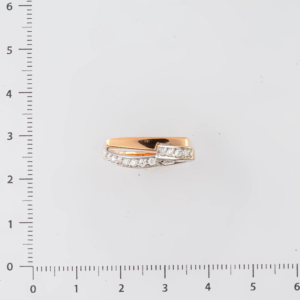 Кольцо с фианитом из красного золота 585 пробы