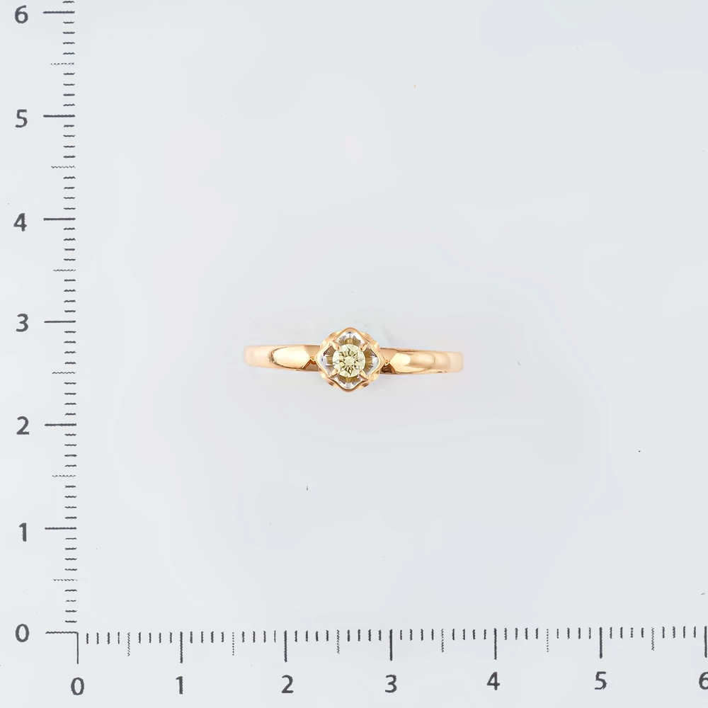 Кольцо с бриллиантом из красного золота 585 пробы