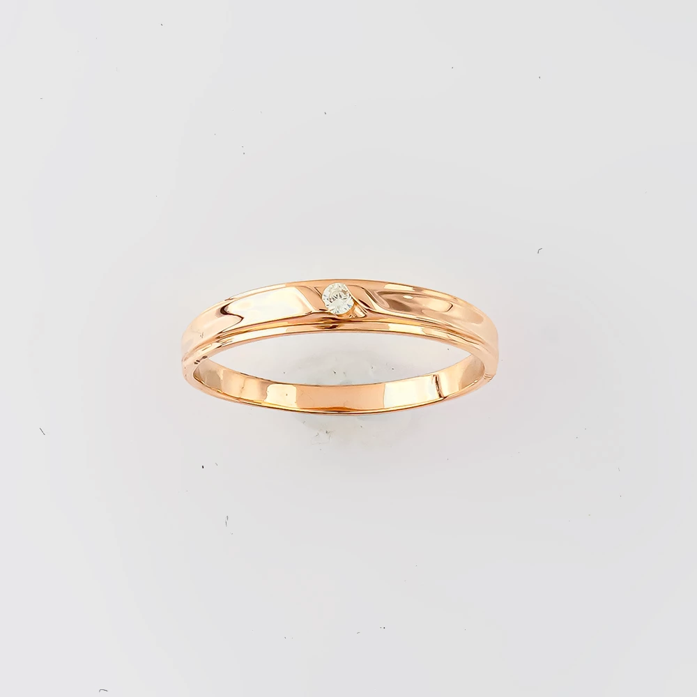 Кольцо с бриллиантом из красного золота 585 пробы