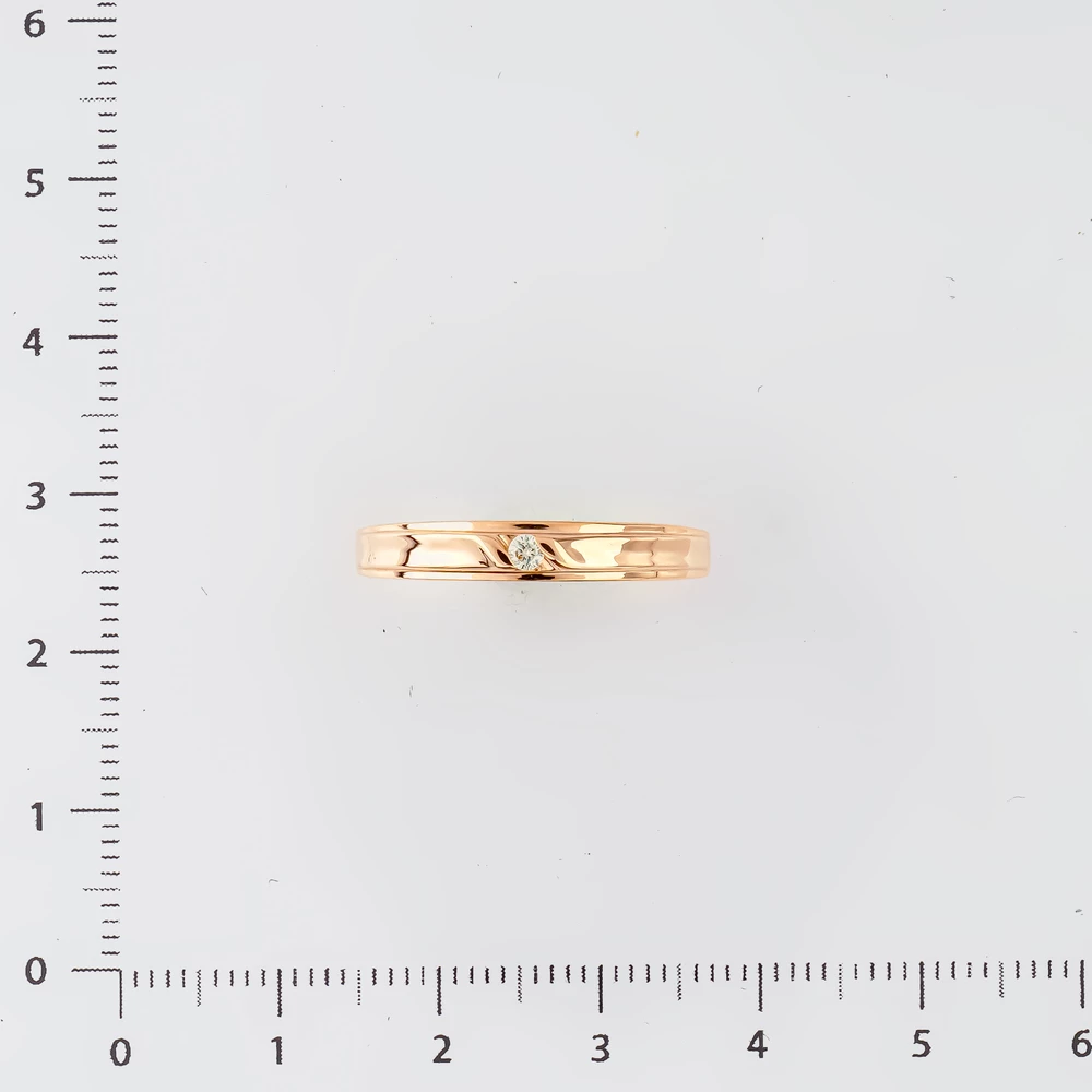 Кольцо с бриллиантом из красного золота 585 пробы