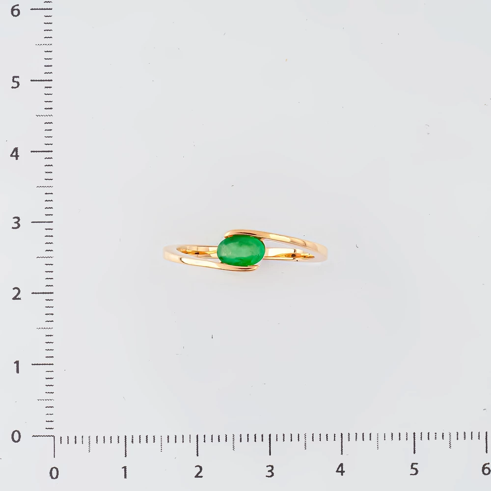 Кольцо с изумрудом из красного золота 585 пробы