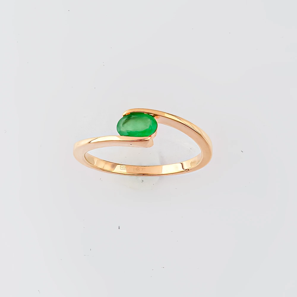 Кольцо с изумрудом из красного золота 585 пробы