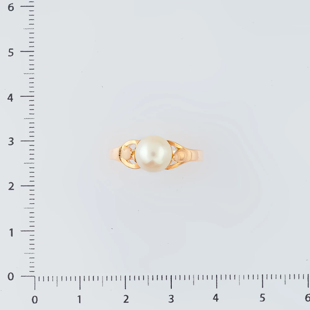 Кольцо с культивированным жемчугом из красного золота 583 пробы