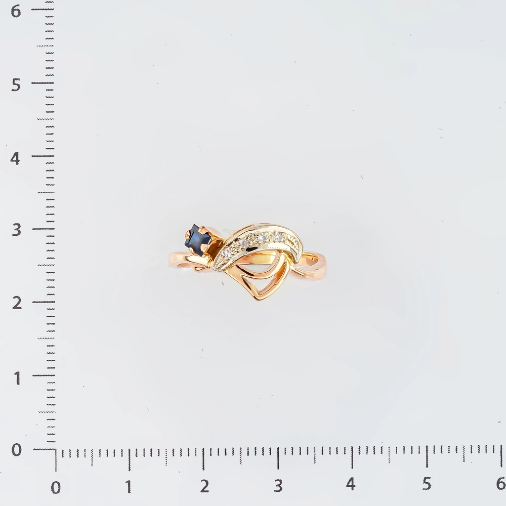 Кольцо с сапфиром из красного золота 585 пробы