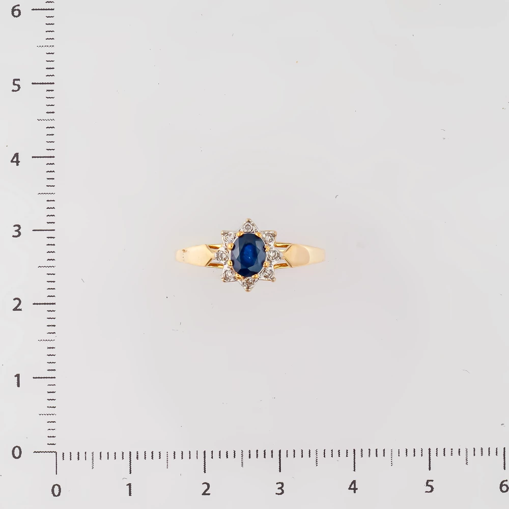 Кольцо с сапфиром из красного золота 585 пробы