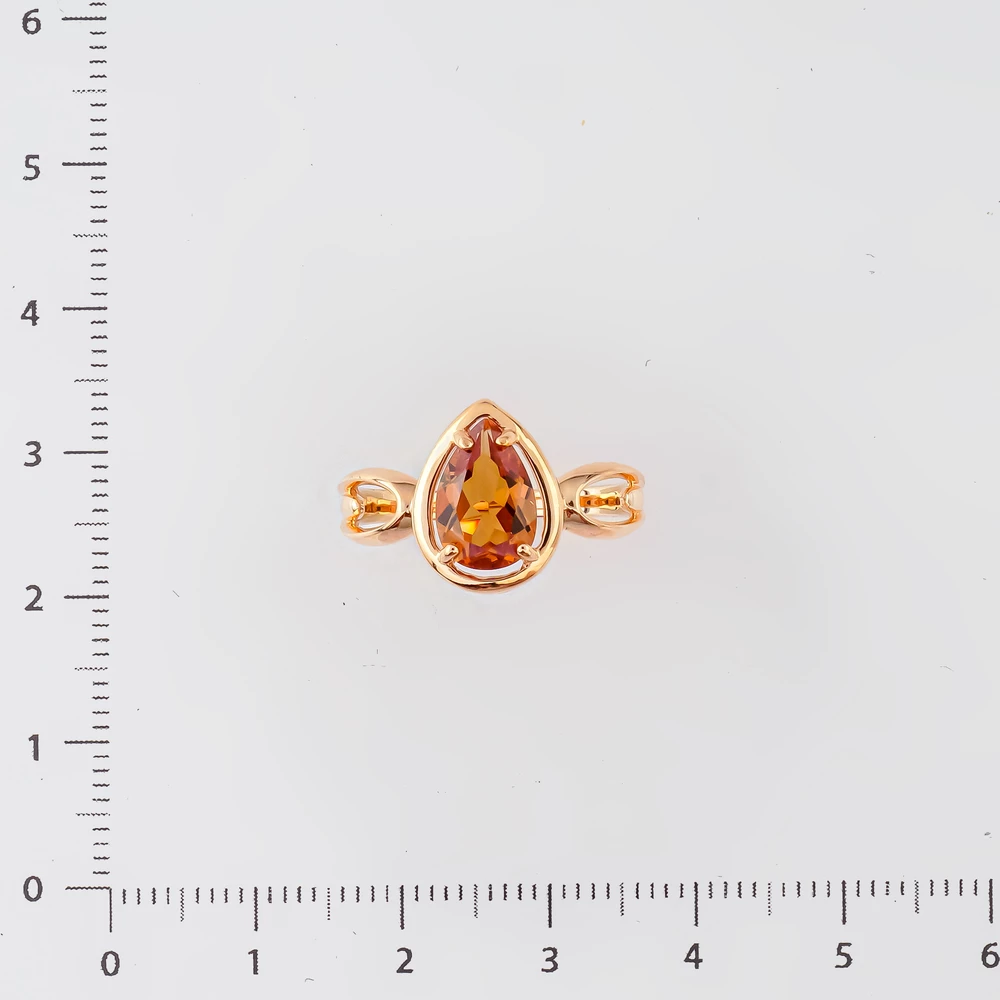 Кольцо с султанитом синтетическим из красного золота 585 пробы