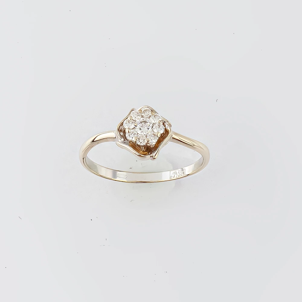 Кольцо с бриллиантом из белого золота 585 пробы