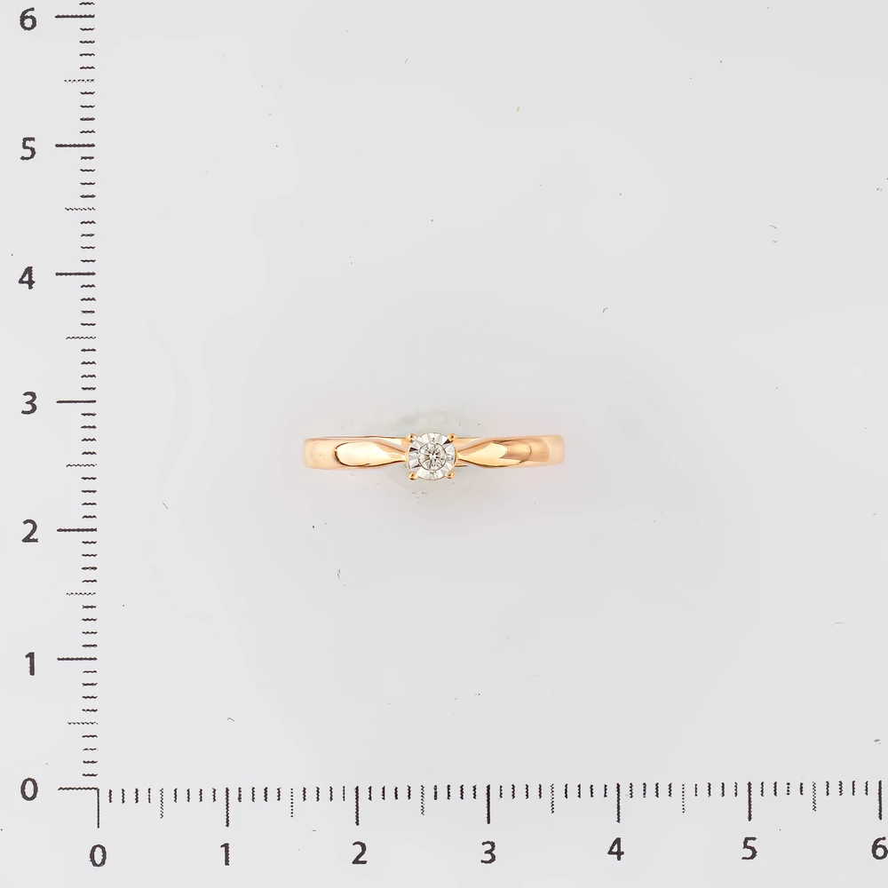 Кольцо с бриллиантом из красного золота 585 пробы