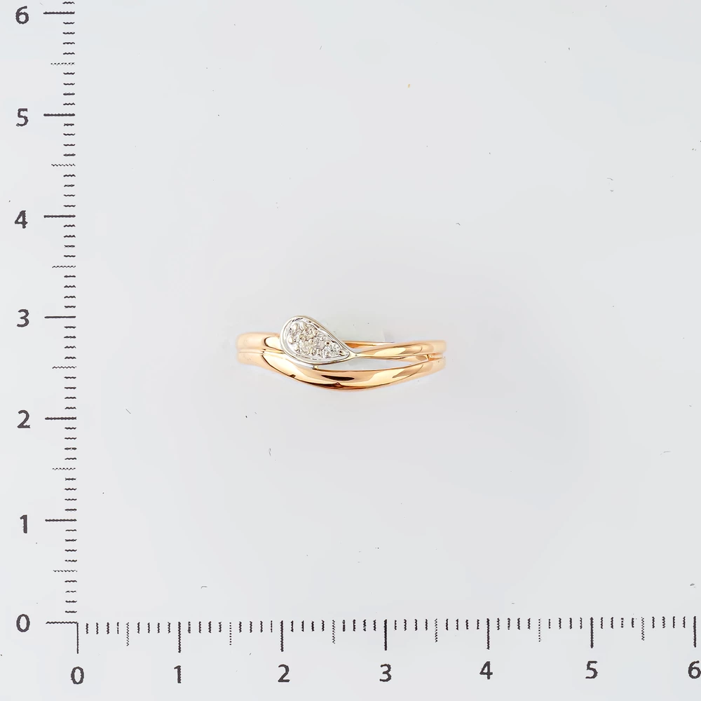 Кольцо с бриллиантом из красного золота 585 пробы