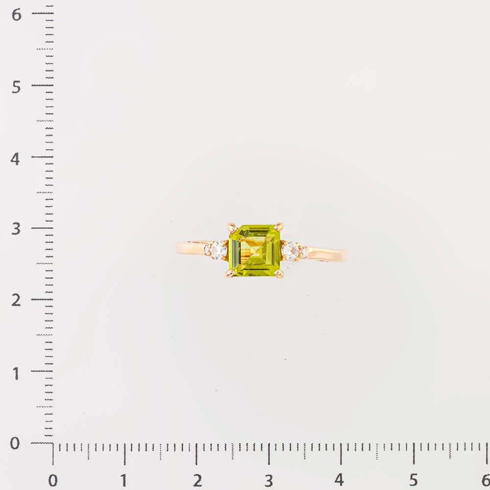 Кольцо с хризолитом из красного золота 585 пробы