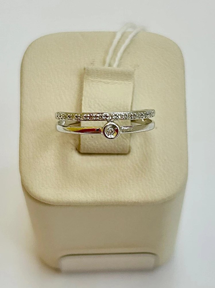 Кольцо с бриллиантом из белого золота 585 пробы