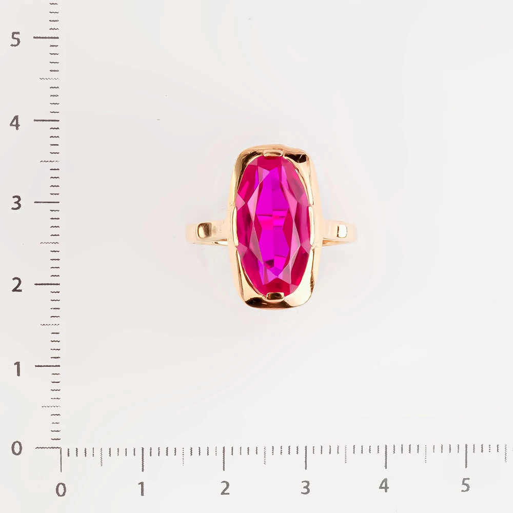 Кольцо с фианитом из красного золота 583 пробы