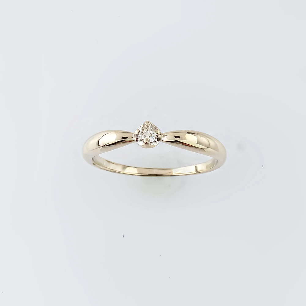 Кольцо с бриллиантом из белого золота 585 пробы