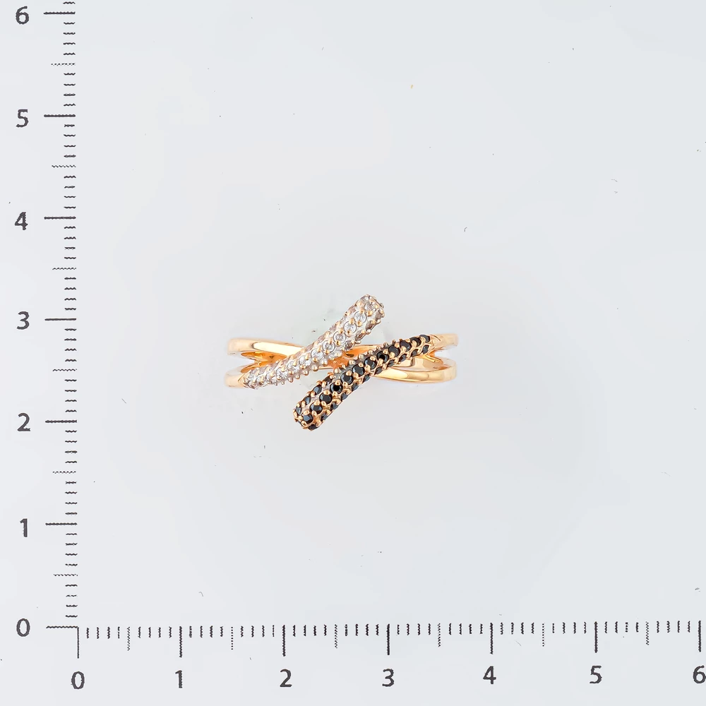 Кольцо с фианитом из красного золота 585 пробы