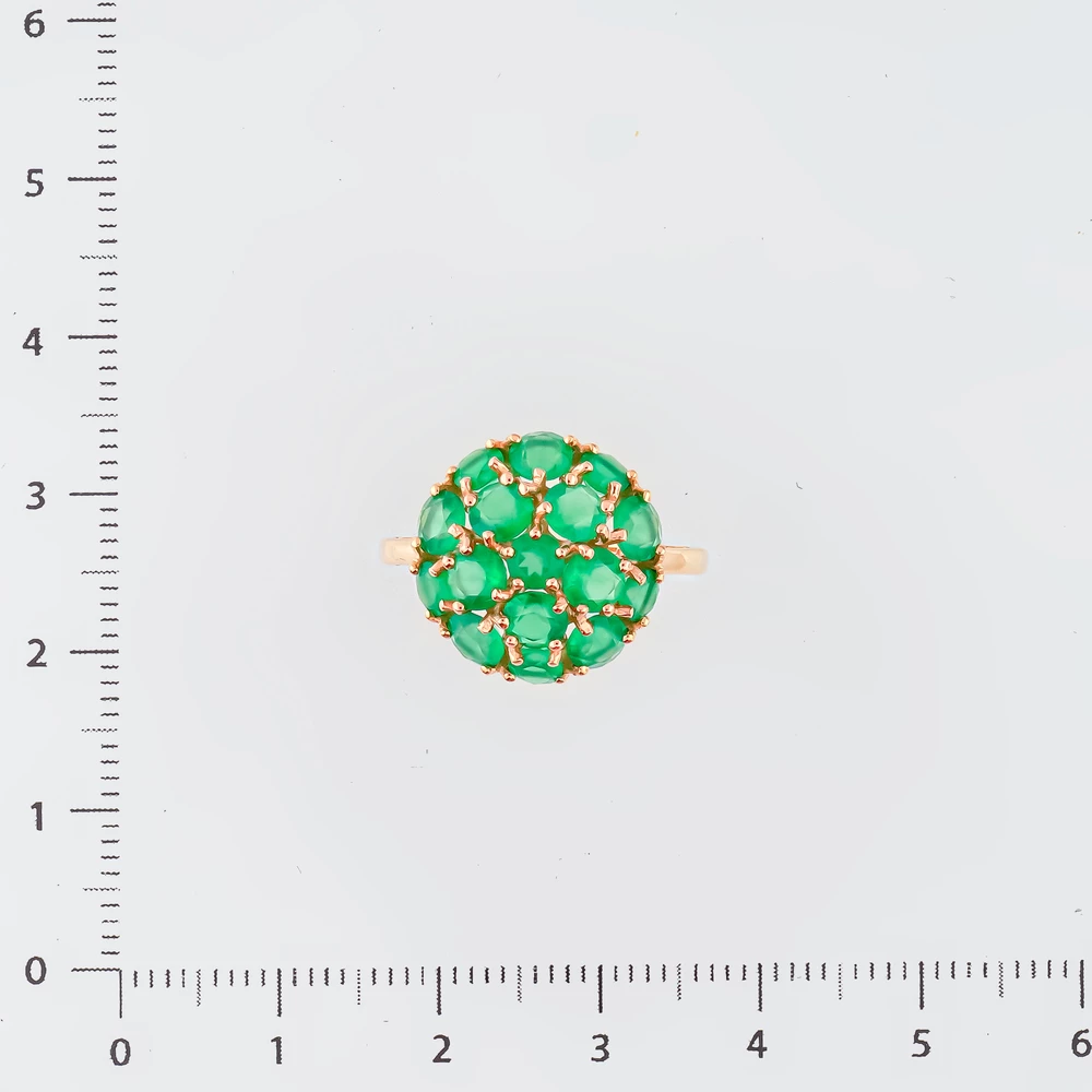 Кольцо с агатом из красного золота 585 пробы