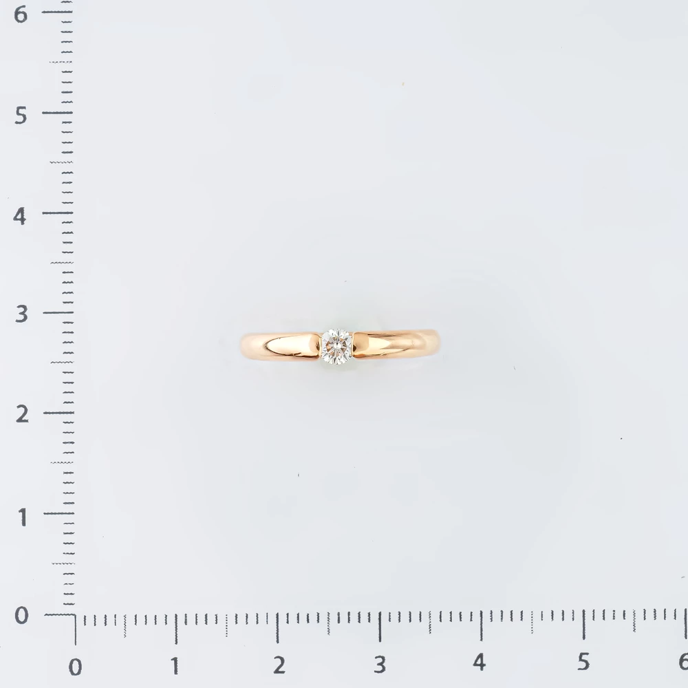 Кольцо с бриллиантом из красного золота 585 пробы