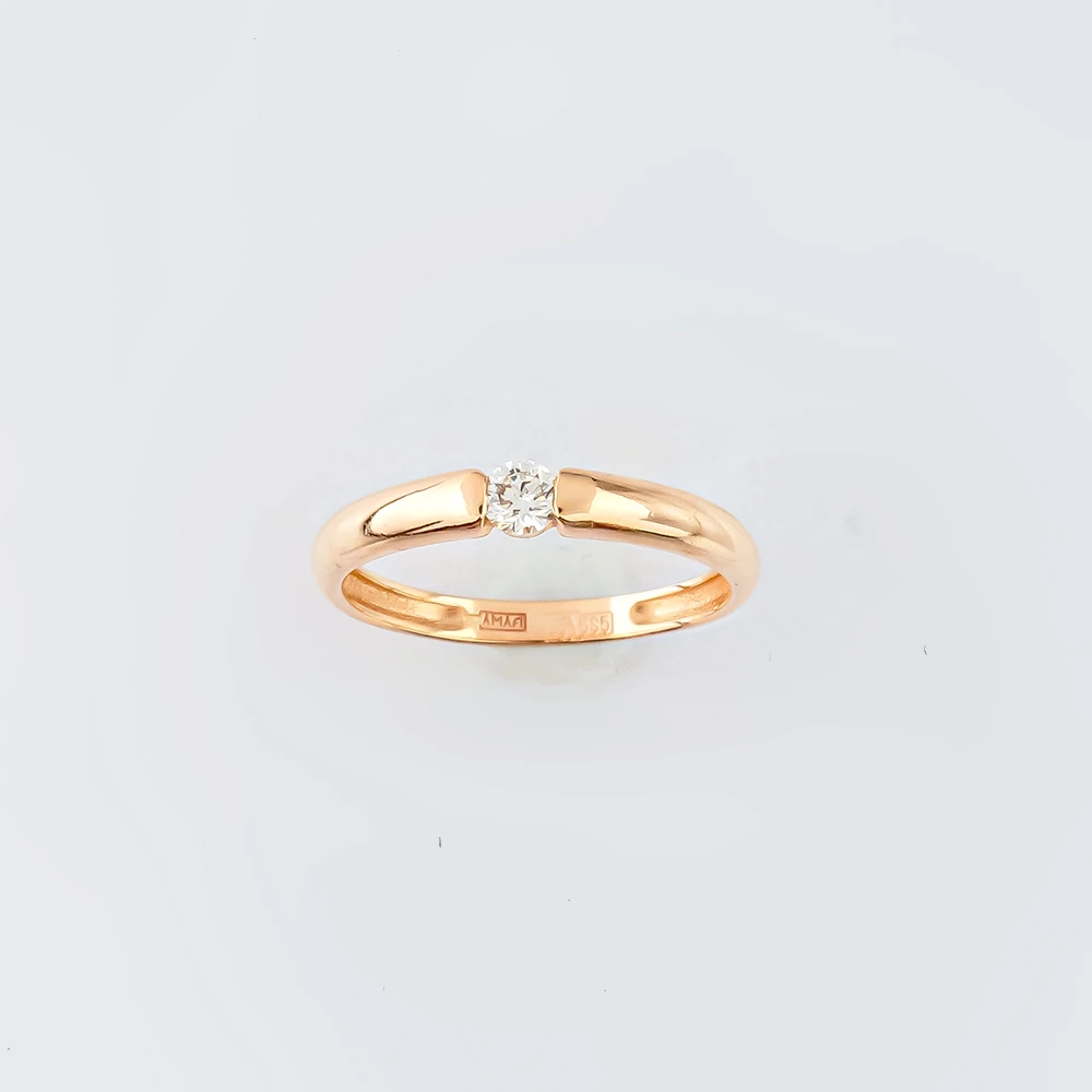 Кольцо с бриллиантом из красного золота 585 пробы