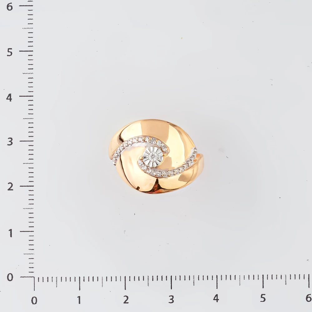 Кольцо с бриллиантом из красного золота 585 пробы