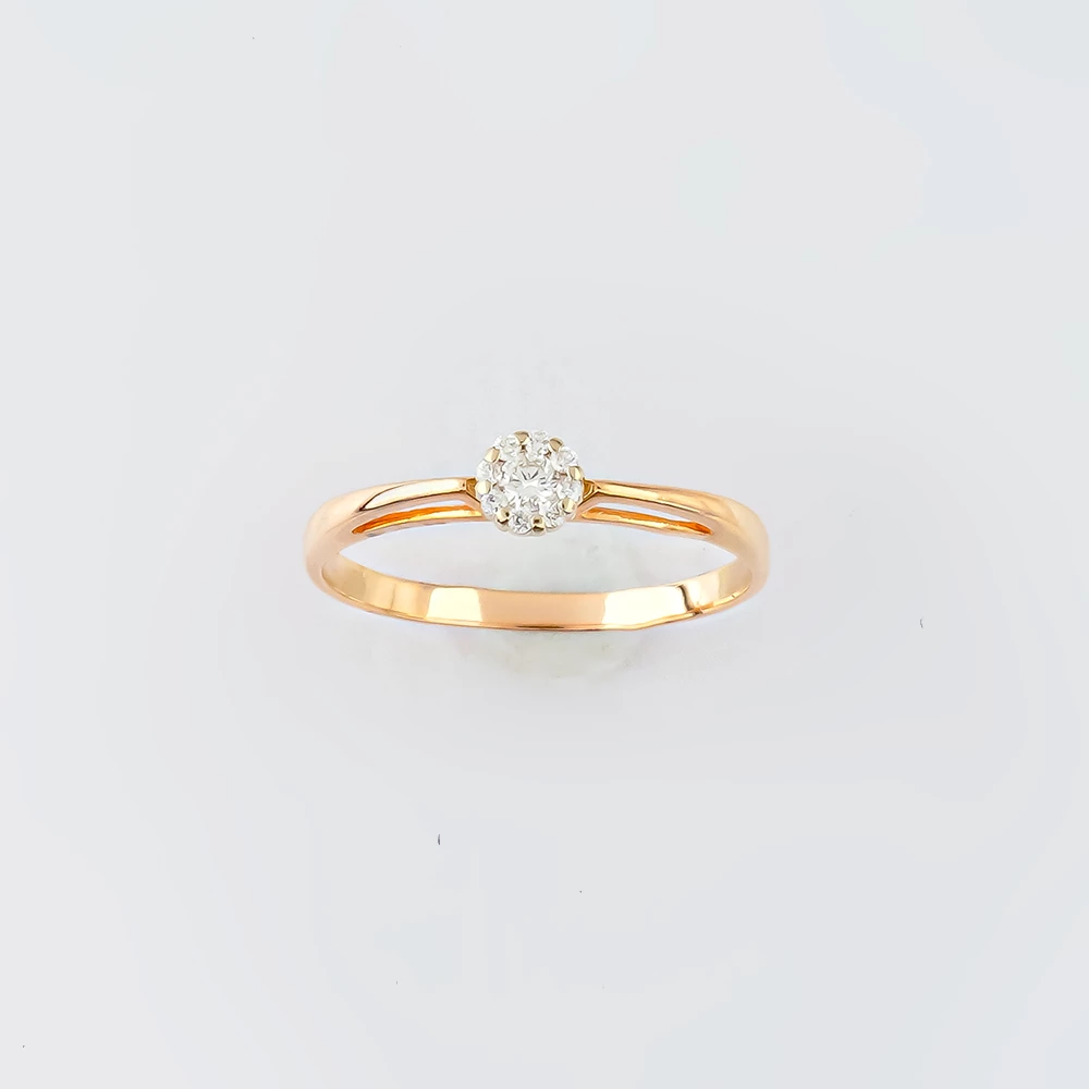 Кольцо с бриллиантом из красного золота 585 пробы