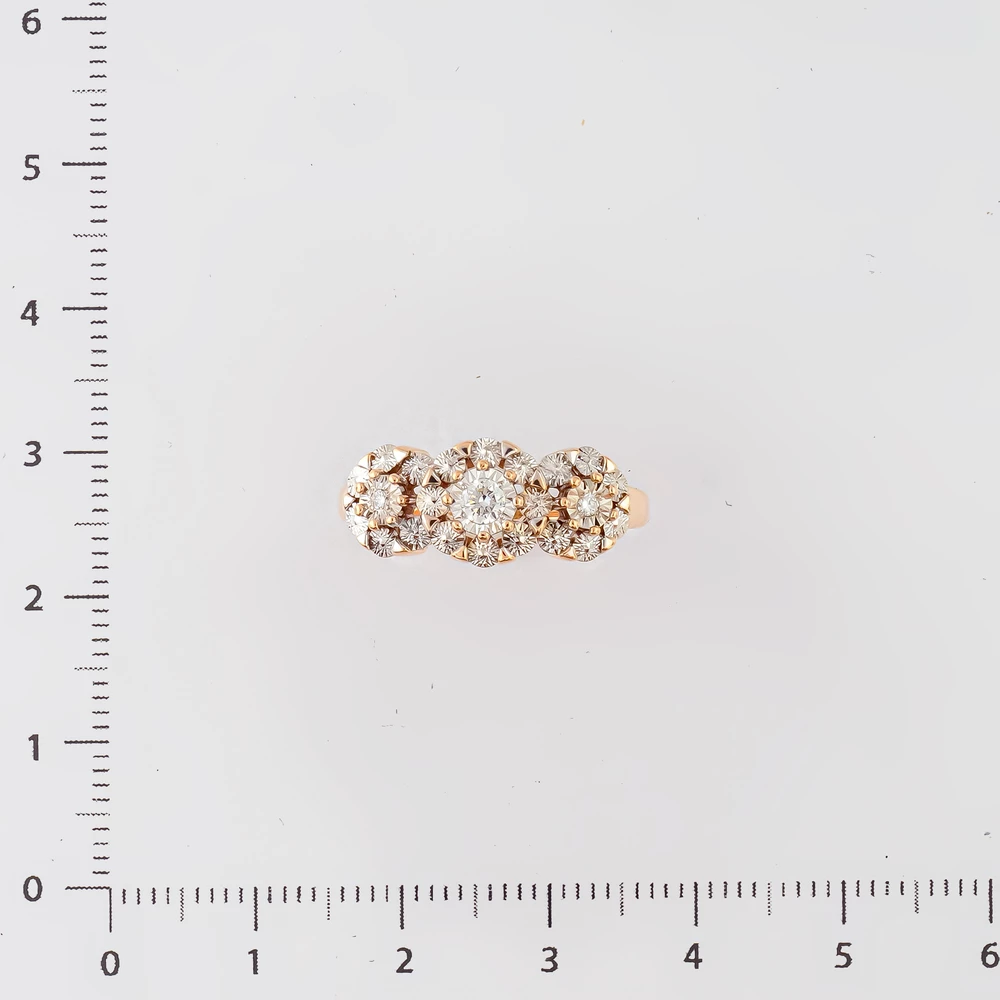 Кольцо с бриллиантом из красного золота 585 пробы