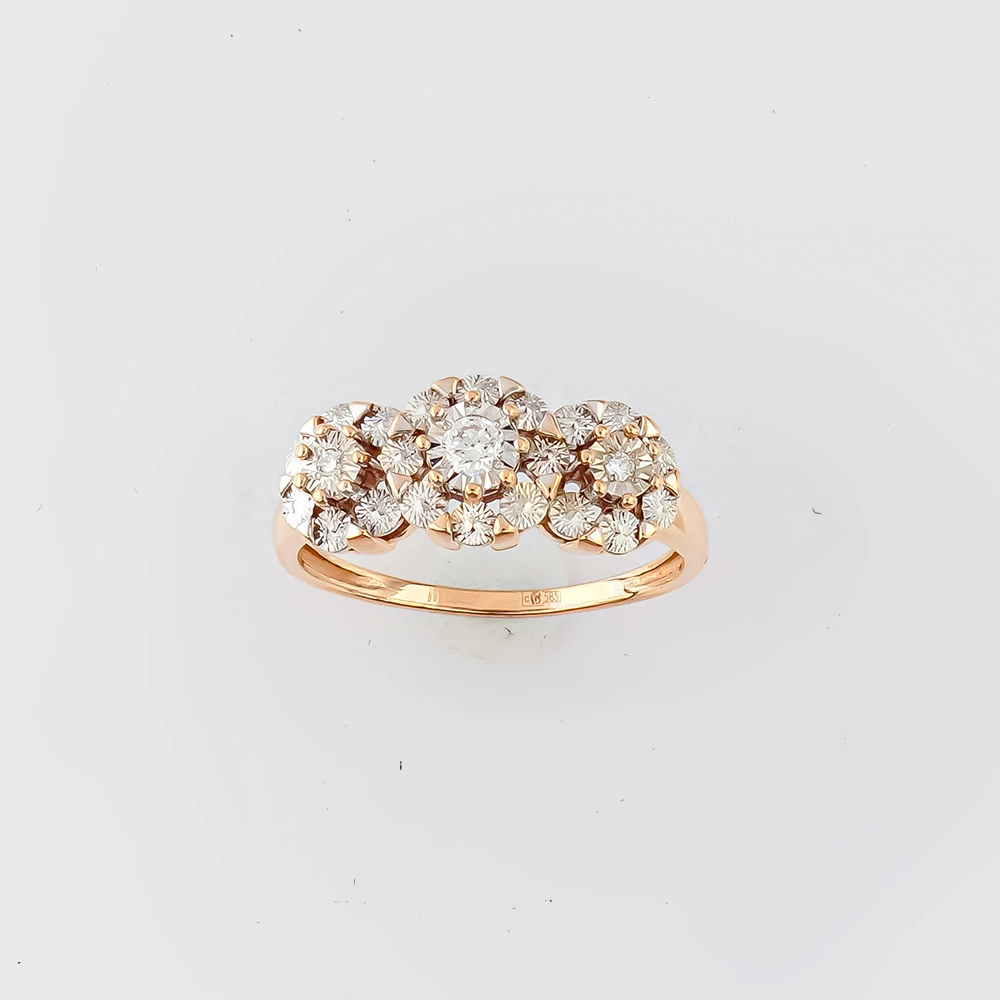 Кольцо с бриллиантом из красного золота 585 пробы