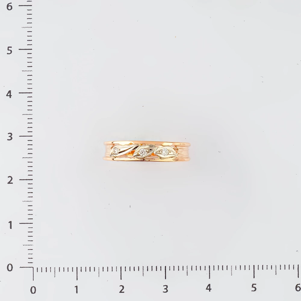 Кольцо с бриллиантом из красного золота 585 пробы