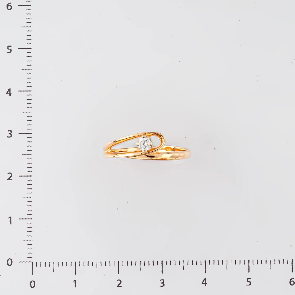 Кольцо с бриллиантом из красного золота 585 пробы